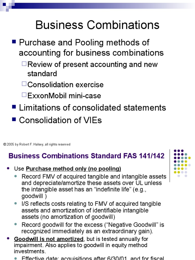Week 10 Business Combination Goodwill (Accounting) Consolidation