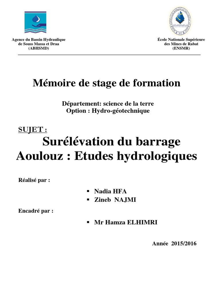 Exemple De Rapport De Stage Hydraulique  doniemas