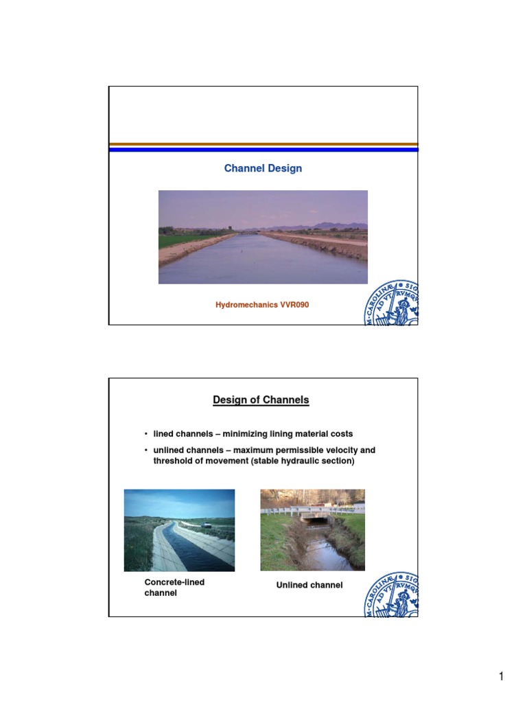 Lecture15 Channel Design PDF | PDF | Deposition (Geology) | Mechanics