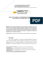 Espaço Do Jornalismo e Problemáticas Socioambientais em Encontros Da Compós (2003 - 2013)