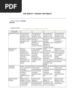 Lab Report Rubric