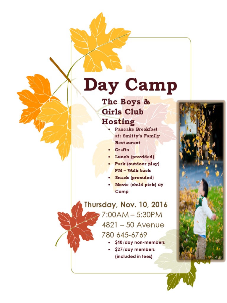 Boys & Girls Club Day Camp Event | PDF | Cooking, Food & Wine