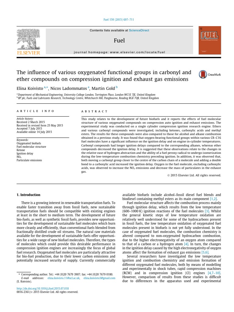 The Influence of Various Oxygenated Functional Groups in Carbonyl and ...