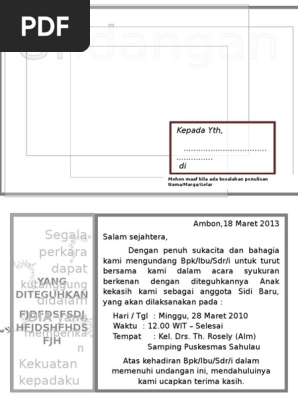 990 Contoh Undangan Anak Sidi HD