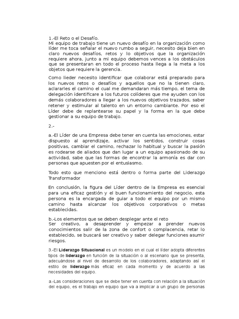 Liderazgo Empresarial: Desafíos y Estrategias | PDF | Liderazgo | Toma ...