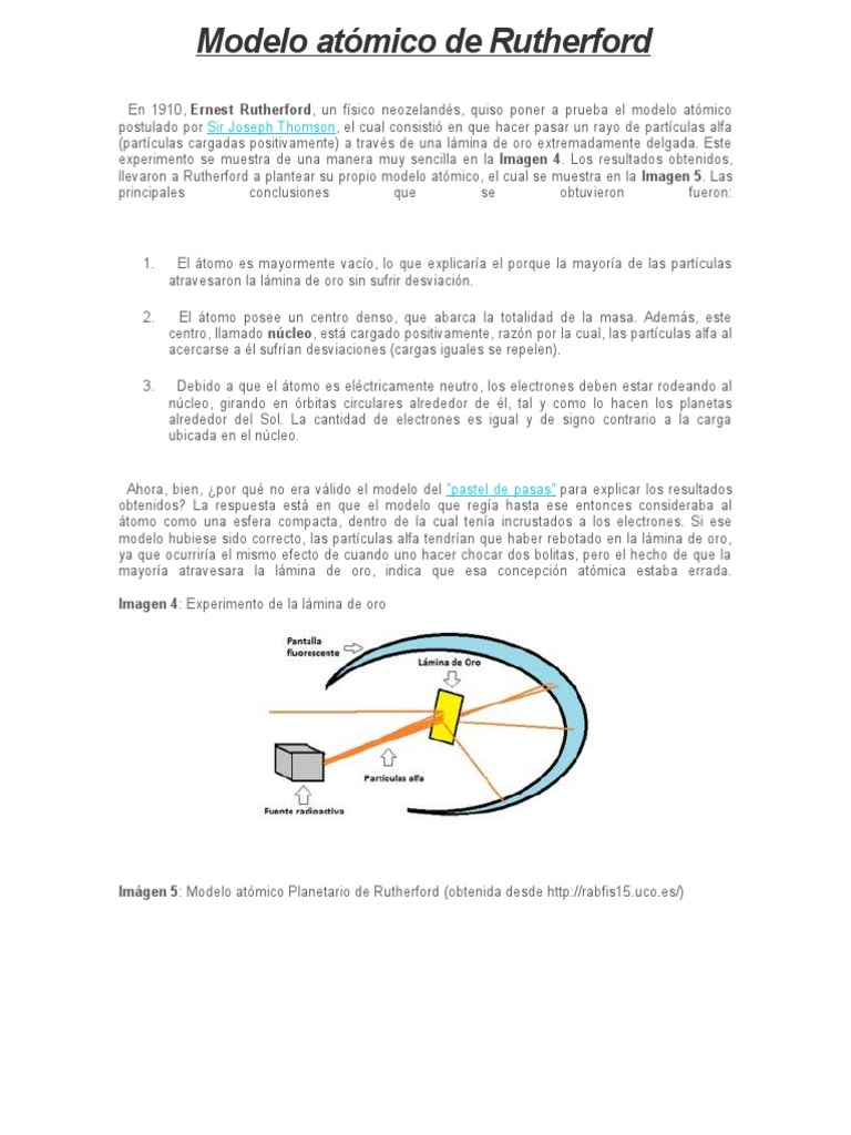 Modelo Atómico de Rutherford | Descargar gratis PDF | Núcleo atómico ...