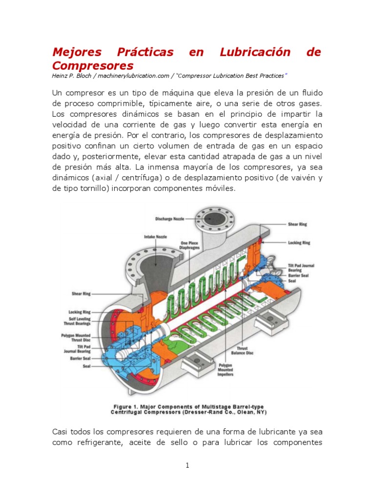 Lubricación Eficiente de Compresores | PDF | Compresor de gas | Bomba