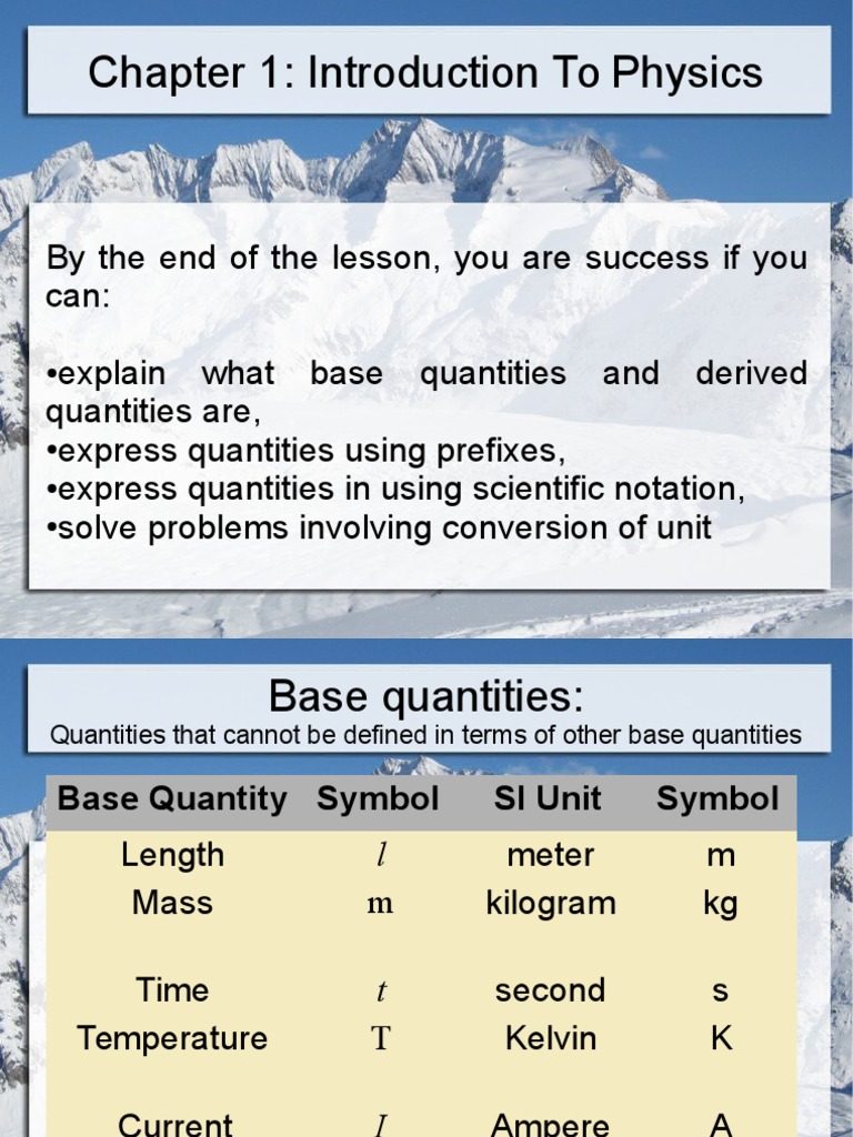 Introduction to Base and Derived Quantities | PDF | Science ...