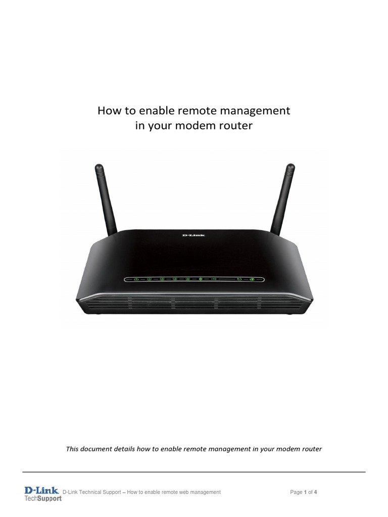 Enable Remote Management on D-Link Router | PDF | Computers