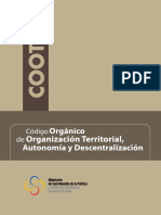 Codigo Organico de Organizacion Territorial Autonomia y Descentralizacion 2012