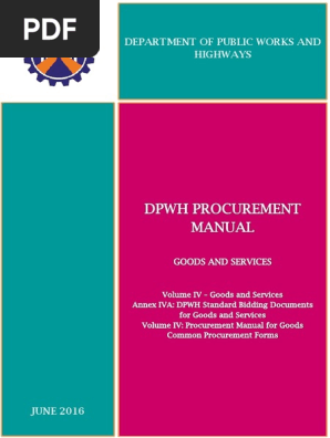 Dpwh Procurement Manual Volume Iv Procurement Asian Development Bank