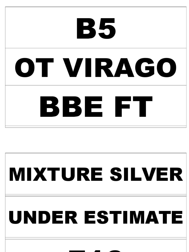 B5 Bbe FT: Ot Virago | PDF
