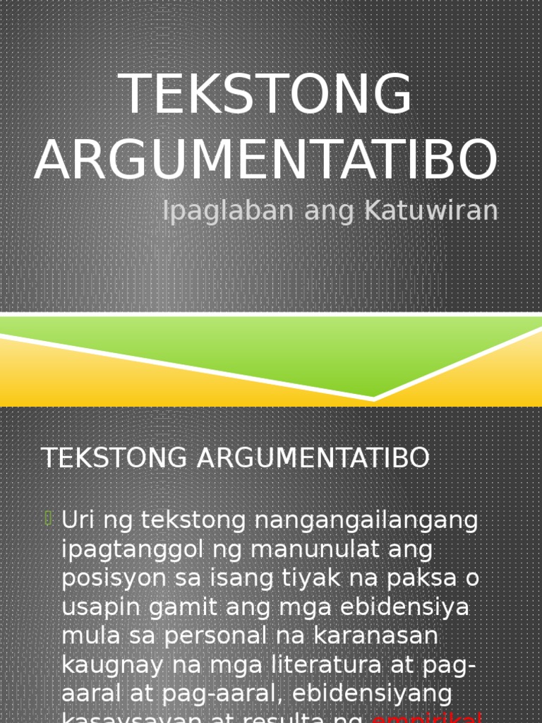 Tekstong Argumentatibo