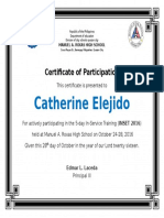 Catherine Elejido: Certificate of Participation