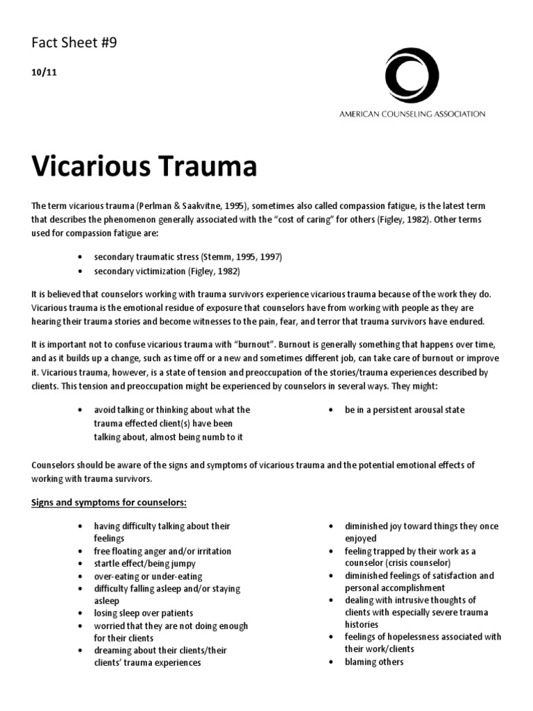 factsheet9vicarioustrauma Psychological Trauma Positive