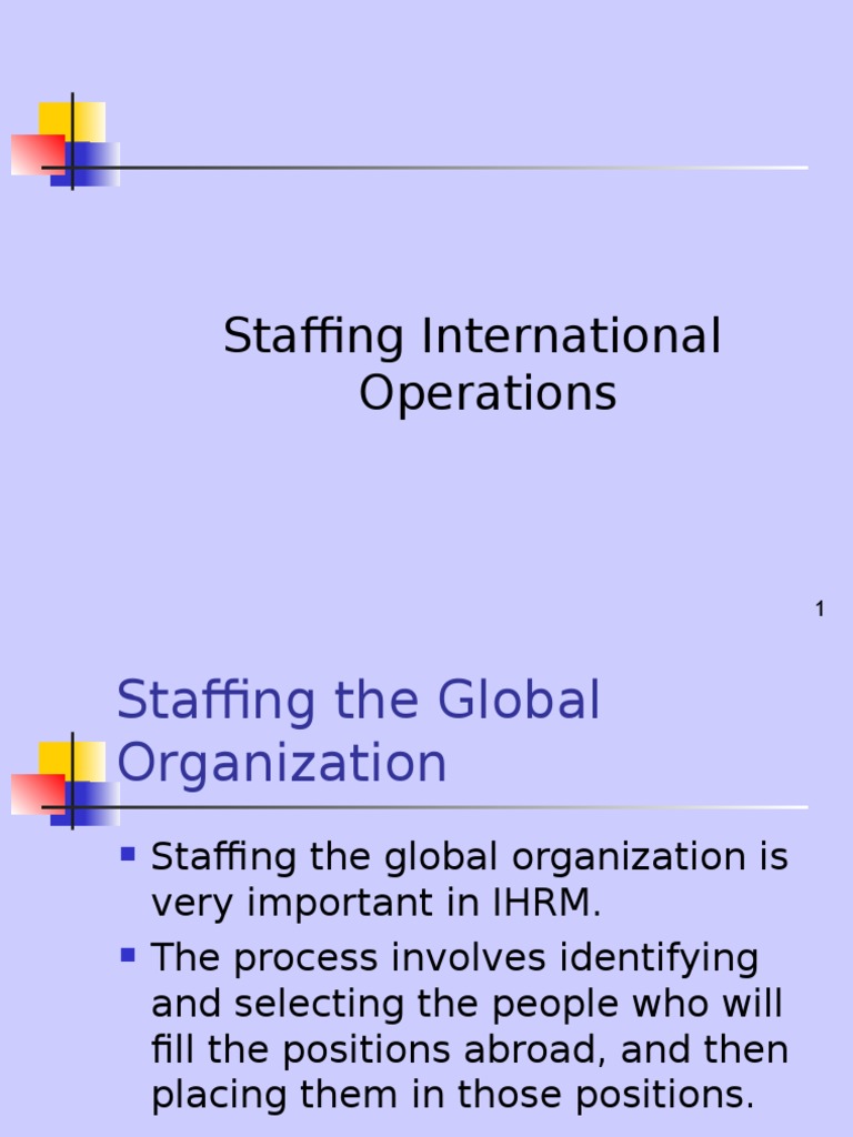 Lecture 6Staffing International Operations Workforce Employment