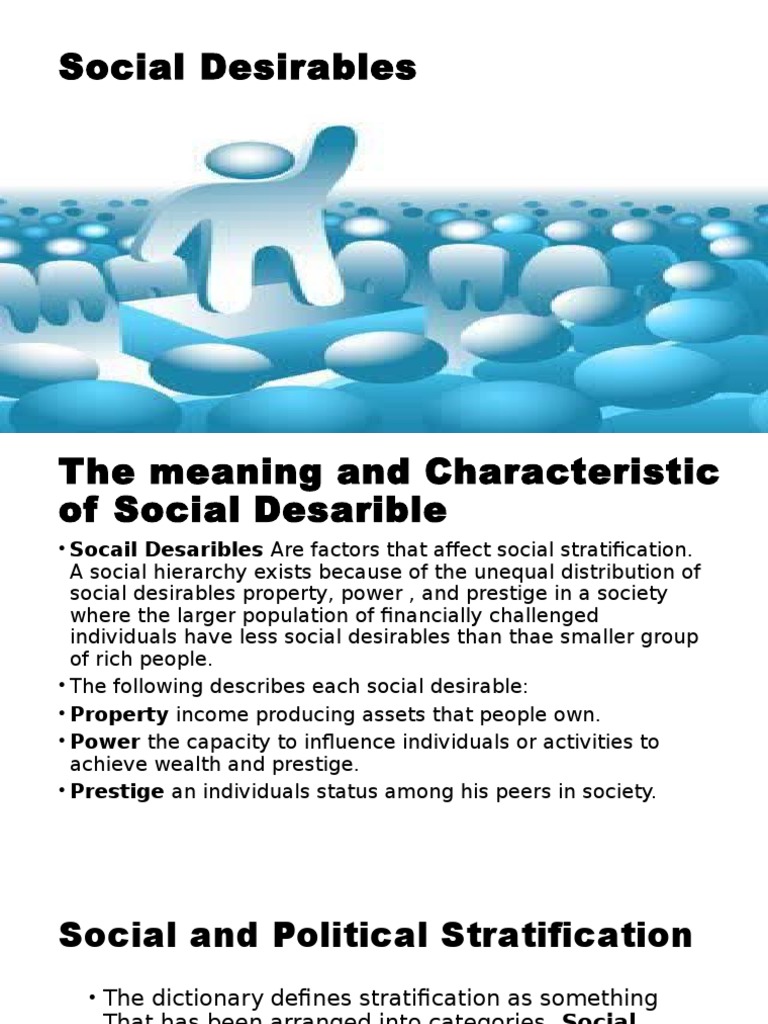 Social Desirables | PDF | Social Stratification | Social Mobility