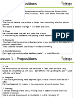 Advanced Preposition Lesson - Meanings and ExamplesTITLEPreposition Uses in Context - Lesson on Below, Over, Beneath etc. TITLEGuide to Advanced Prepositions - Lesson 1 on Preposition Meanings