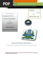 Download Summary of Areopagitica By John Milton - Detail Summary Of Areopagitica by D Wisal Ahmad Ansaar SN330626528 doc pdf