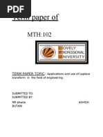 Download Applications and Use of Laplace Transform in the Field of Engineering by ashishpatel_99 SN33062780 doc pdf