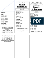 Music Schedule Music Schedule Music Schedule: Don'T Make Me Hunt You Down