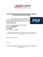 Autorização para Depósito em Conta Corrente de Terceiros