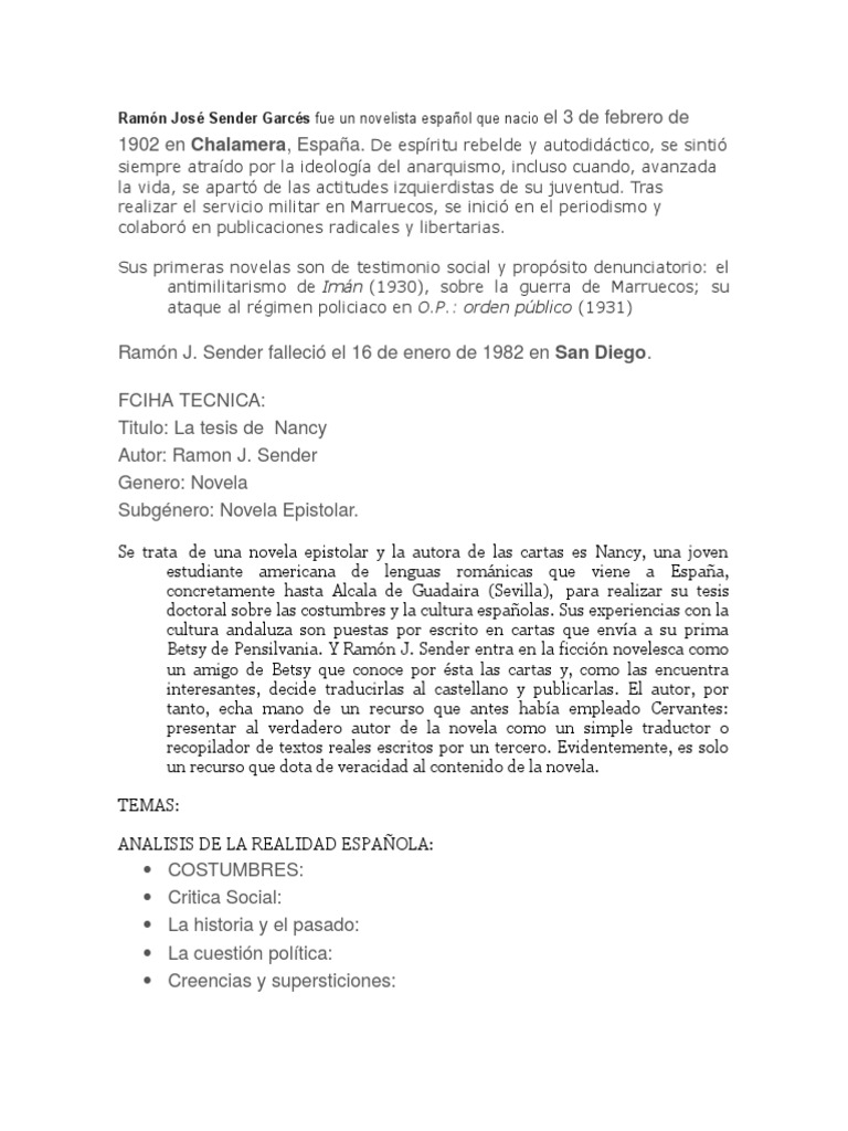 La Tesis de Nancy PDF Novelas