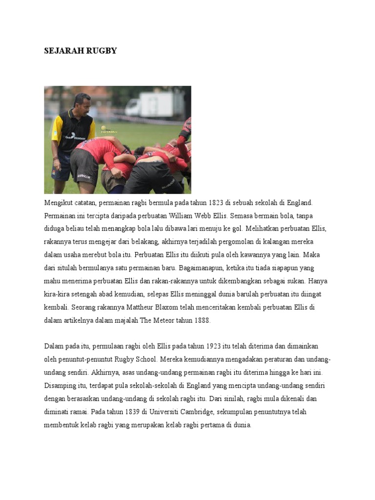 Sejarah dan Aturan Permainan Rugby | PDF