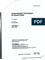 " Authentication Techniques - For Smart Cards: R. A. Nelson