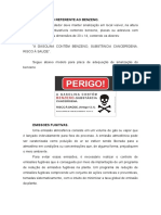 Aviso de Benzeno e Emissoes PPRA Posto