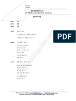 Ans1. (A) Ans2. (C) Ans3. (B) Ans4. (C) : Cbse Test Paper-03 CLASS - X Mathematics (Quadratic Equation)