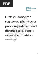 Draft Guidance For Registered Pharmacies Providing Internet and Distance Sale Supply and Service Provision