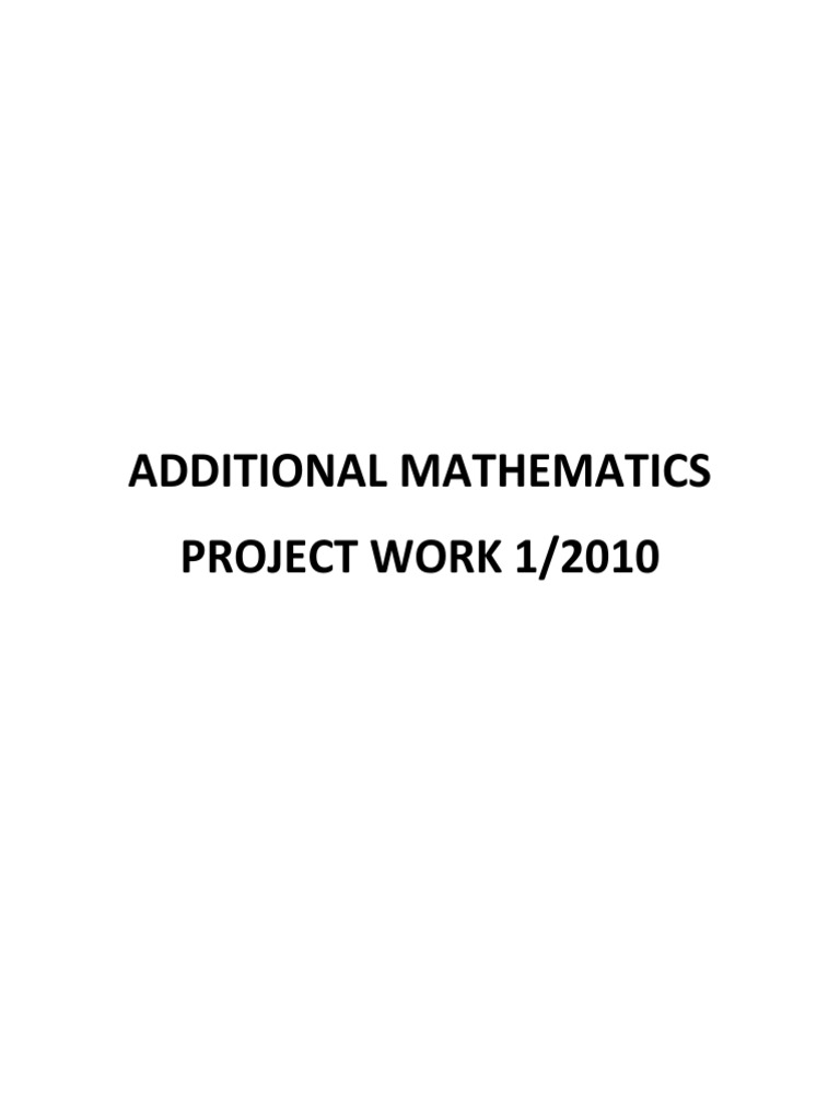 Additional Mathematics Project 2010 | PDF | Area | Geometry