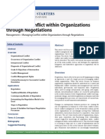 Managing Conflict Within Organizations Through Negotiation