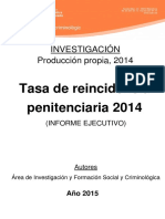 CEJFE: Reincidencia Penitenciaria en 2014