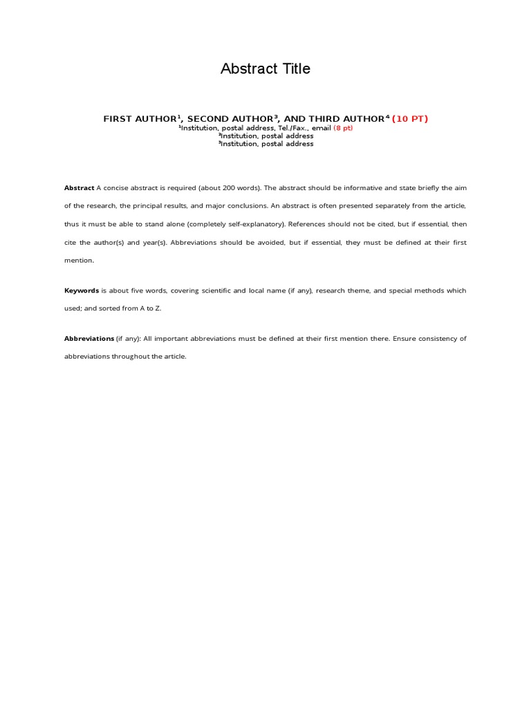 Abstract Template | PDF