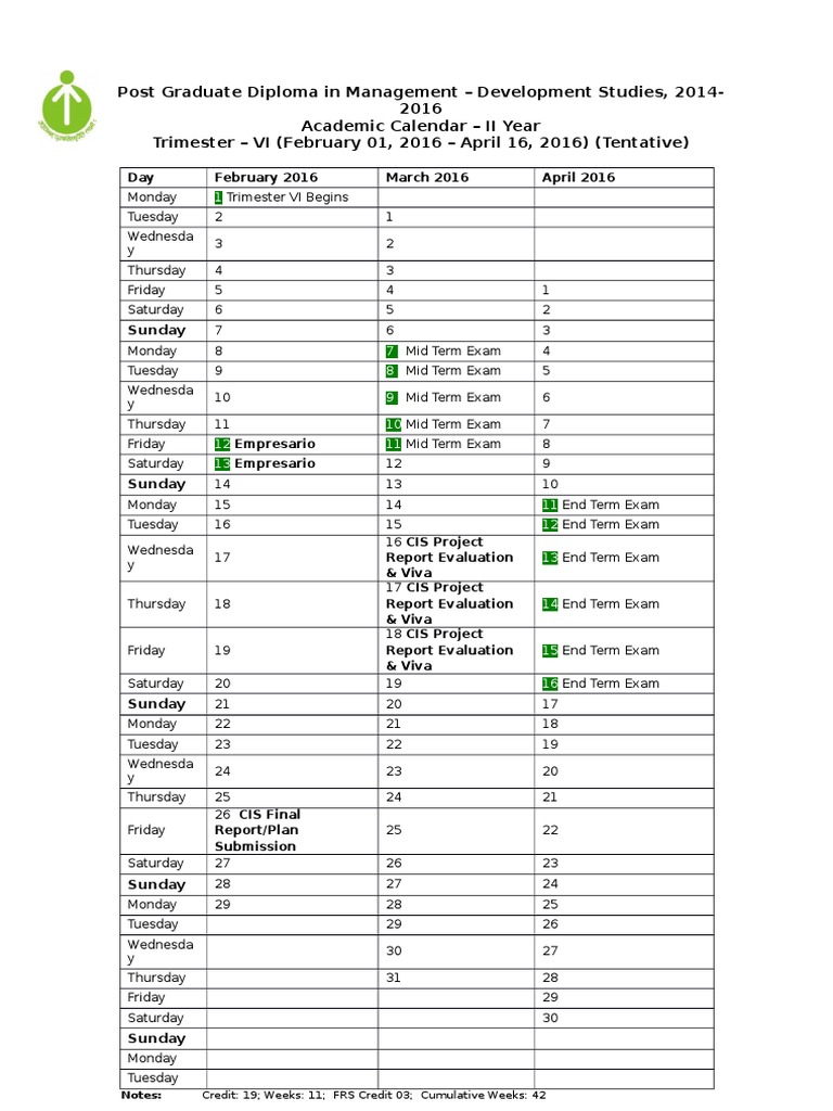 Academic Calendar | PDF