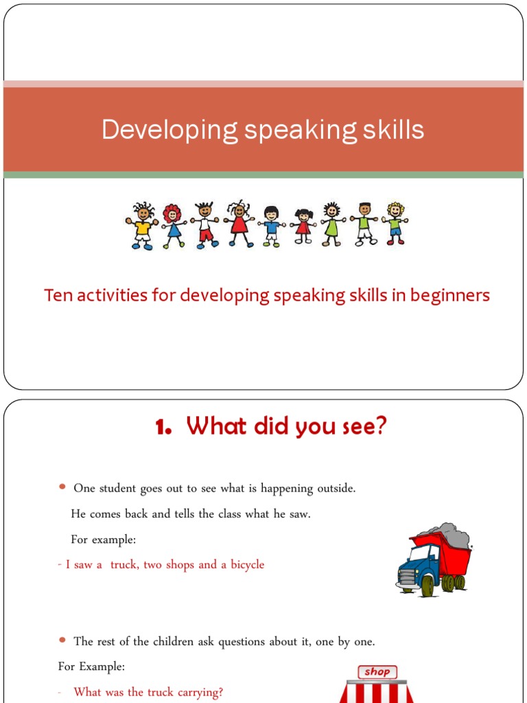 Developing Speaking Skills | PDF | Language Arts & Discipline