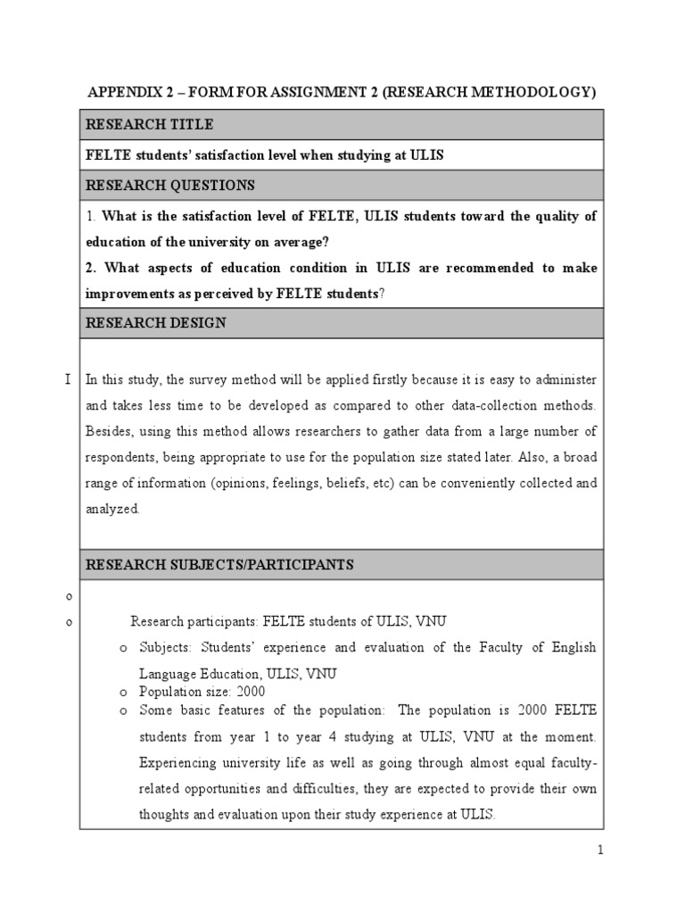 Assignment on research image
