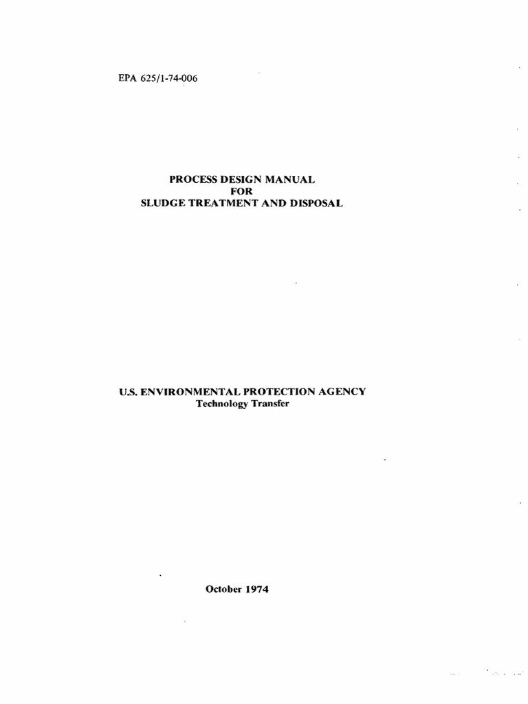 Epa - 1 - Manual For Sludge Treatment and Disposal - Lodos - 1974 | PDF ...