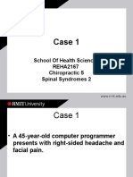 Case 1: School of Health Sciences REHA2167 Chiropractic 5 Spinal Syndromes 2