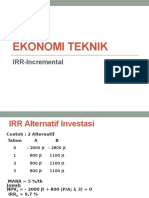 Ekotek 7. Alternatif Ekonomi-Investasi (IRR-Incremental)