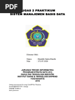 Tugas 2 Praktikum Sistem Manajemen Basis Data: Disusun Oleh: Nama: Hendrik Satria Harefa Nim: 151.05.1026