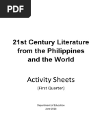 Download 21st Century Literature from the Philippines and the World AS v10pdf by   SN330709559 doc pdf