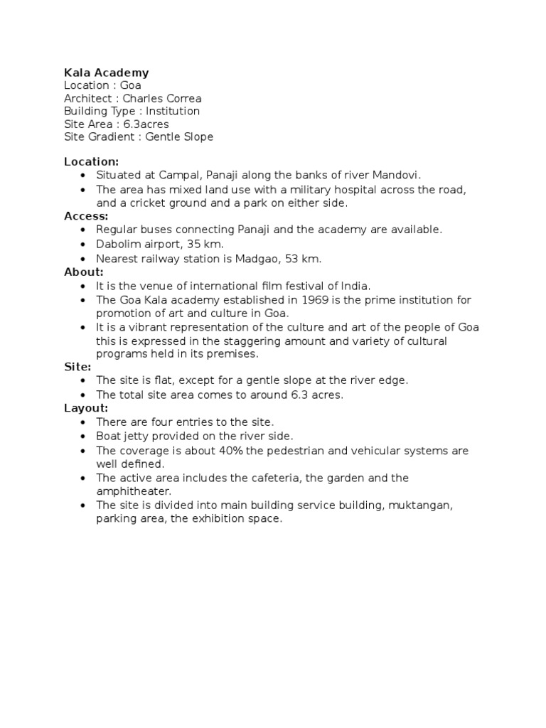 Kala academy goa admission picture