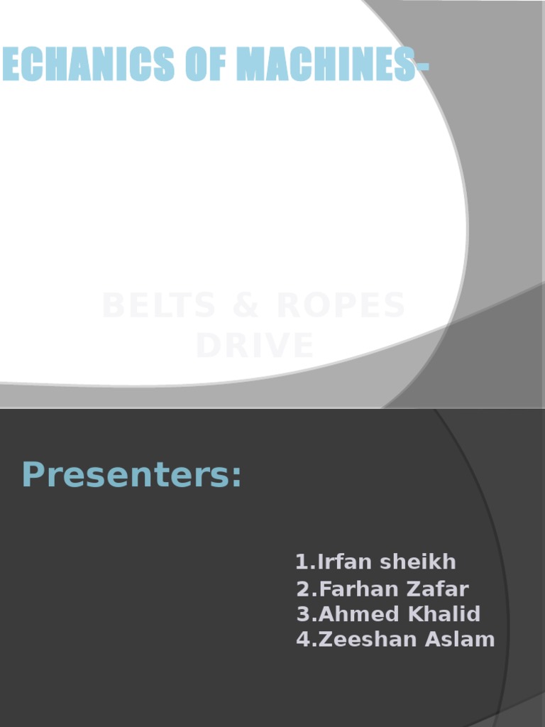 Types of Rope and Belt Drives | PDF | Belt (Mechanical) | Applied And ...
