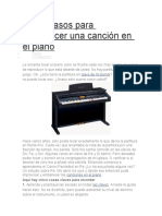 Cinco Pasos para Embellecer Una Canción en El Piano