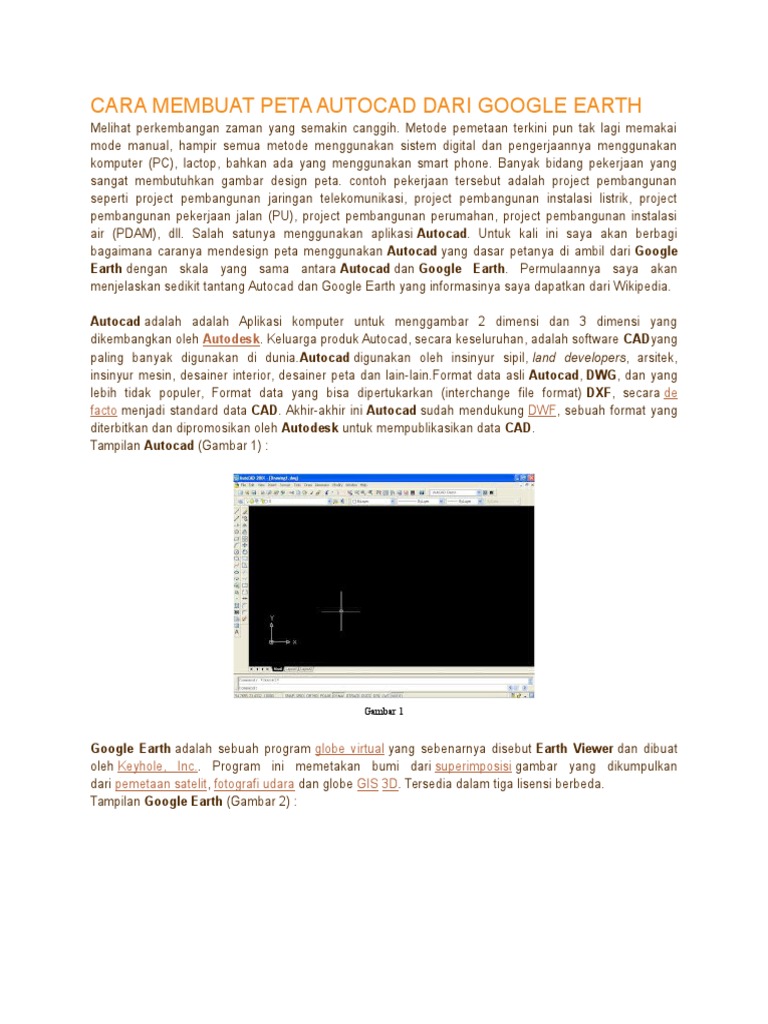 CARA MEMBUAT PETA AUTOCAD DARI GOOGLE EARTHdocx