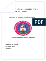 Analysing India'S Lability For A Framework in Trade: SUBMITTED TO MR - Animesh Das, Assistant Professor