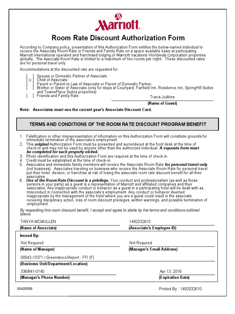 Marriott Friends And Family Form 2023 Printable Forms Free Online